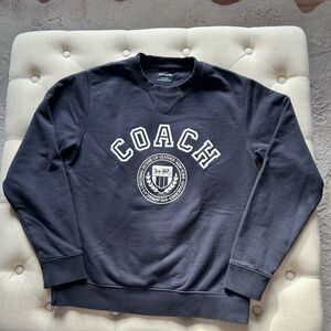 Women’s COACH Navy Logo Crewneck Sweatshirt-Medium